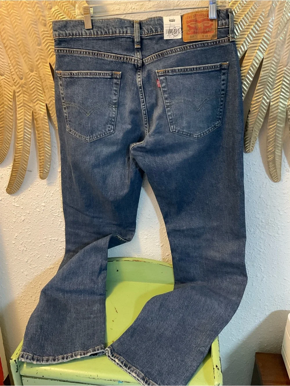 Levis 514 Straight Fit Denim‎ Jeans Mens W33 L32 Stretch Blue